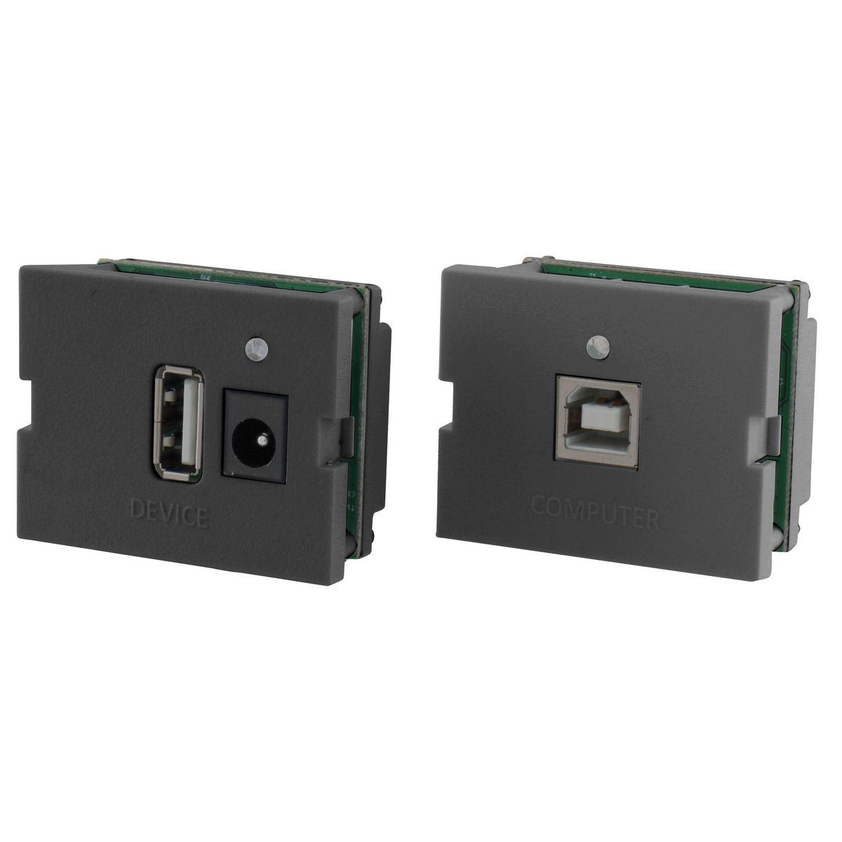 Hubbell IMU11015BK USB Connector, 2.0 TR/TX Kit, A/B, 110 Terminals, 1.5-Unit, Black  ; Standard Product