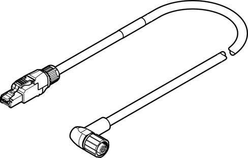 Festo 5213426 encoder cable NEBM-M12W8-E-15-N-R3G8 Cable identification: Without inscription label holder, Product weight: 765 g, Electrical connection 1, function: Field device side, Electrical connection 1, design: Round, Electrical connection 1, connection type: Plu