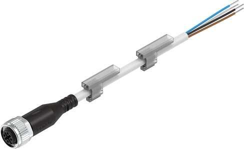 Festo 541328 connecting cable NEBU-M12G5-K-5-LE4 for proximity sensors, position transmitter, pressure switch, flow sensors, visual and inductive sensors. Conforms to standard: (* Core colours and connection numbers to EN 60947-5-2, * EN 61076-2-101), Cable identifica