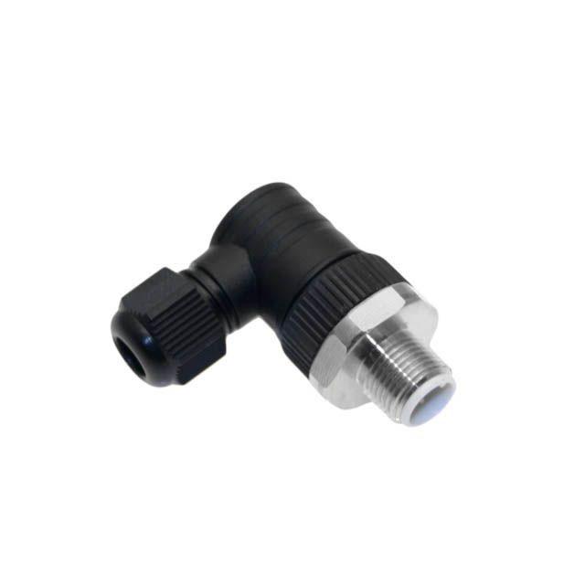 Mencom MDC-5MP-FW07-R-SS MDC, Field Wireable, 5 Pole, Male Right Angle, 3-6.5mm, Stainless Steel