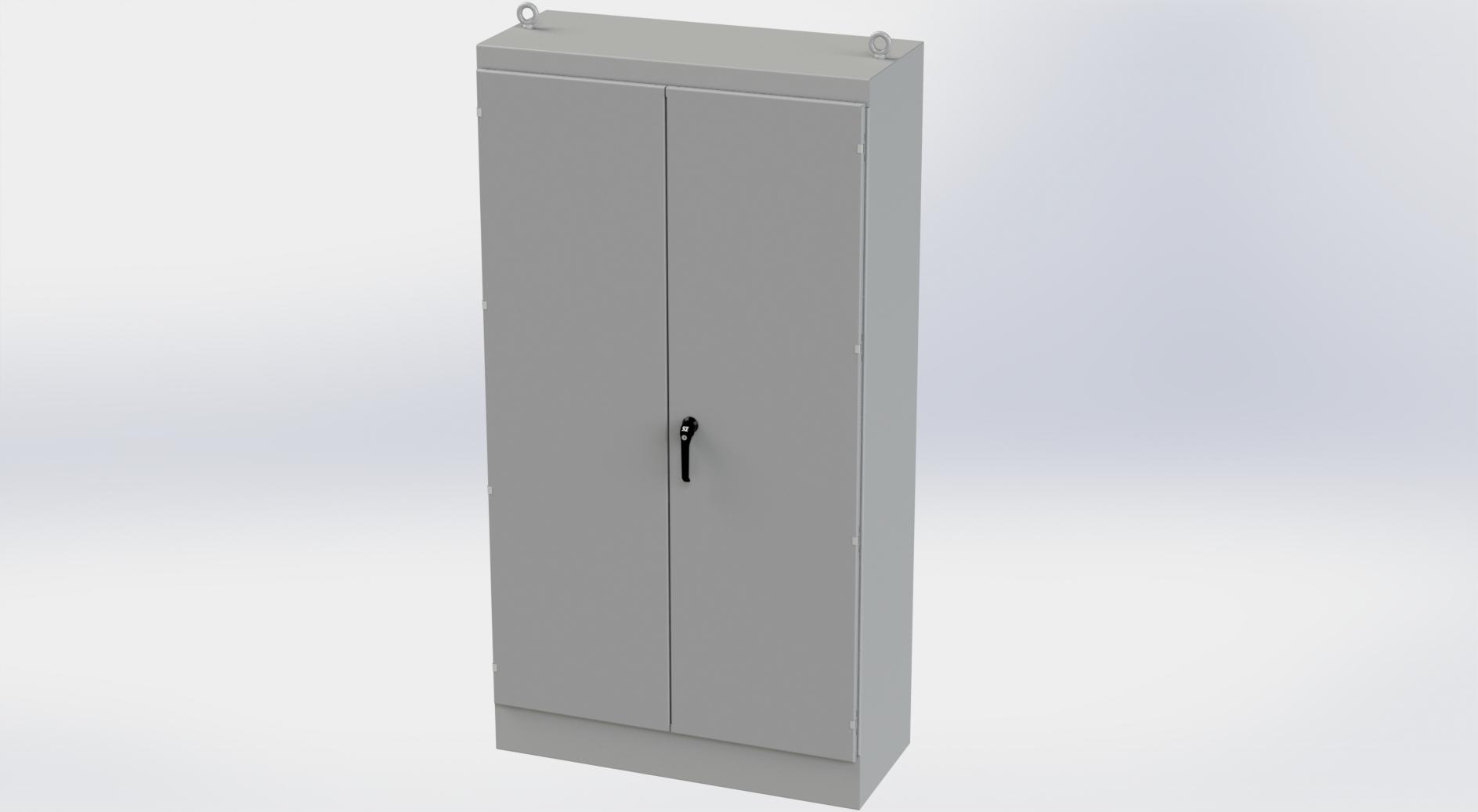 Saginaw Control SCE-904820FSD FSD Enclosure, Height:90.00", Width:48.00", Depth:20.00", ANSI-61 gray finish inside and out. Optional sub-panels are powder coated white.