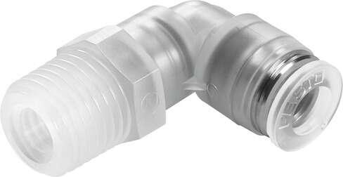 Festo 133057 push-in L-fitting NPQP-L-R14-Q10-FD-P10 Size: Standard, Nominal size: 5,7 mm, Container size: 10, Design structure: Push/pull principle, Temperature dependent operating pressure: -0,95 - 10 bar