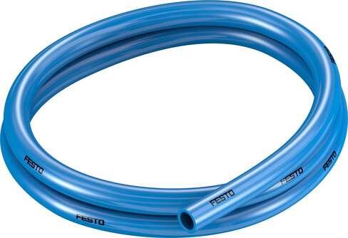 Festo 570386 plastic tubing PUN-H-14X2-BL Approved for use in food processing (hydrolysis resistant) Outside diameter: 14 mm, Bending radius relevant for flow rate: 78 mm, Inside diameter: 9,8 mm, Min. bending radius: 38 mm, Tubing characteristics: Suitable for energy
