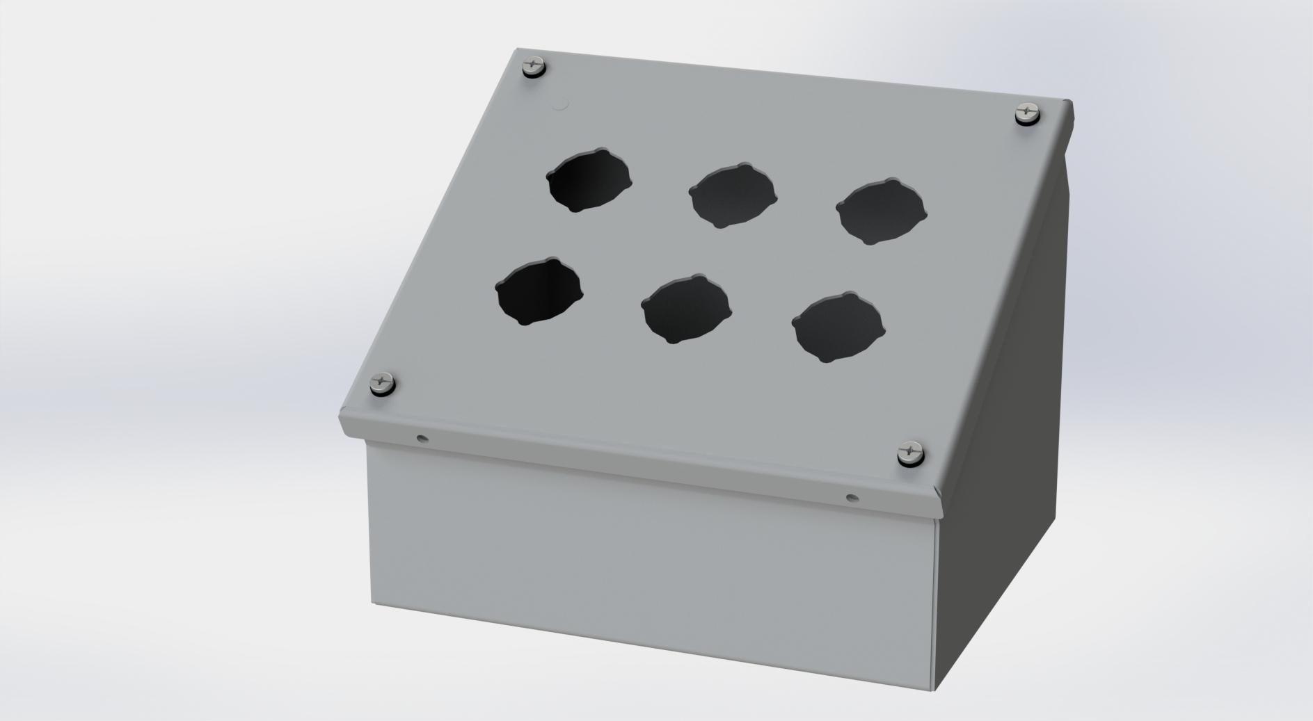 Saginaw Control SCE-6PBA PBA Enclosure, Height:7.25", Width:8.50", Depth:6.75", ANSI-61 gray powder coating inside and out.