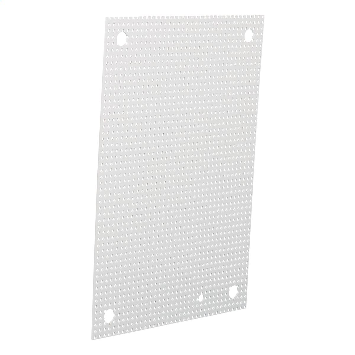Hubbell NP1212CPP Perforated Panel (Ultimate) 10.2X10.2 Carbon Steel - White  ; Fabricated from carbon steel ; Painted with white polyester powder ; Perforated panels accept self-tapping screws which eliminates the need to measure, mark, and drill when mounting components 