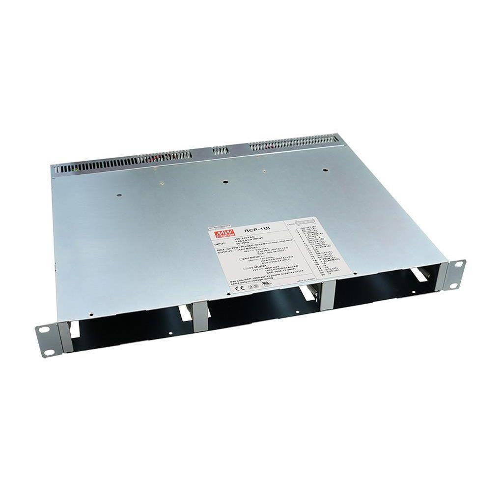 MEAN WELL RCP-1UI AC-DC 19 inch rack for 3 units of RCP-1000 with IEC320-C14 input socket; Hot swap