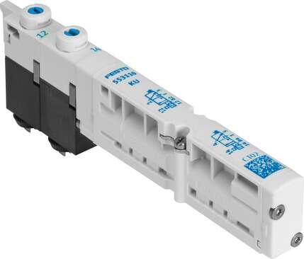 Festo 553110 solenoid valve VMPA1-M1H-KU-PI Valve function: 2x3/2 closed, monostable, Type of actuation: electrical, Valve size: 10 mm, Standard nominal flow rate: 160 l/min, Operating pressure: -0,9 - 10 bar