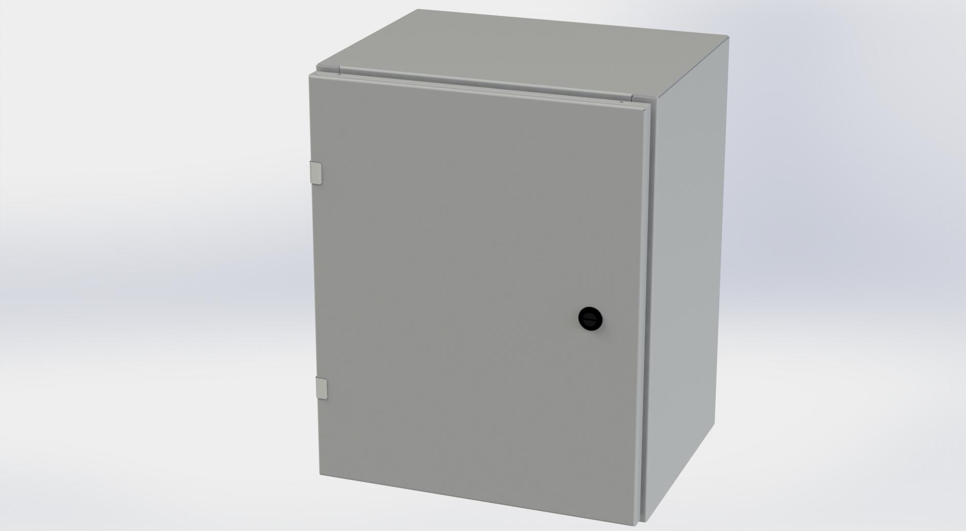 Saginaw Control SCE-20EL1612LP EL Enclosure, Height:20.00", Width:16.00", Depth:12.00", ANSI-61 gray powder coating inside and out. Optional sub-panels are powder coated white.