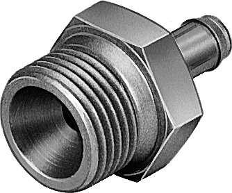 Festo 13968 barbed fitting CRCN-M5-PK-4 Corrosion resistant, with sealing ring,  for plastic tubing PAN, PUN, PL, PP, PU. Nominal size: 2,5 mm, Type of seal on screw-in stud: Sealing ring, Container size: 10, Operating pressure complete temperature range: -0,95 - 10 