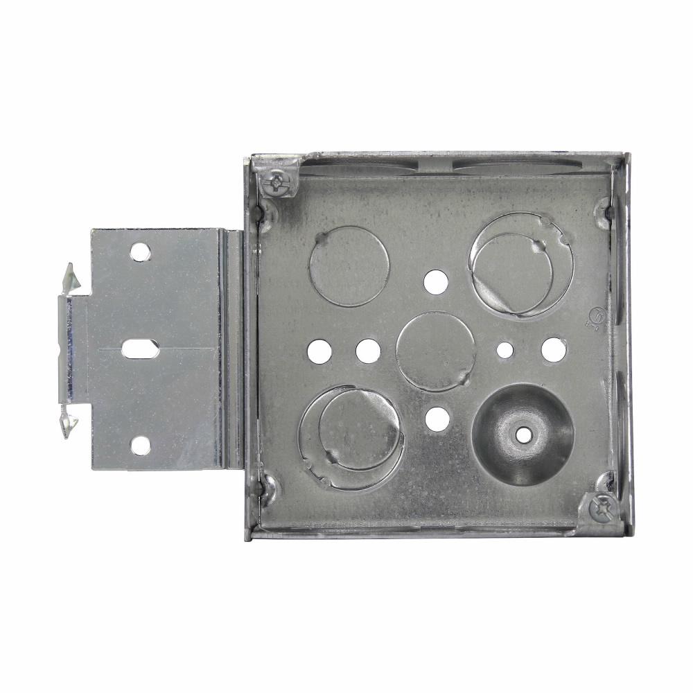 Eaton Corp TP436MSB Eaton Crouse-Hinds series Square Outlet Box, (2) 1/2", (2) 1/2", (1) 3/4" E, 4", MSB, Conduit (no clamps), Welded, 2-1/8", Steel, (8) 1", 30.3 cubic inch capacity