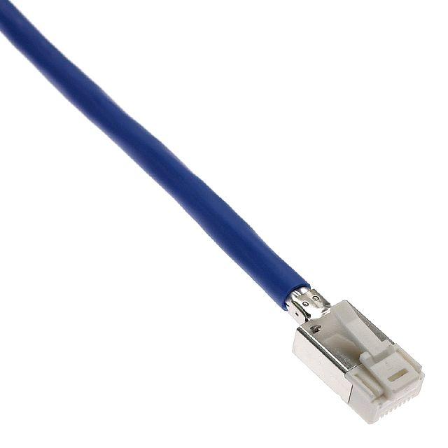 Mencom CX8JM-8MP-2M-IC Ethernet , Cordset, 4 Pairs, Shielded Cable, Not shielded to coupling nut, RJ45 Male Straight, 2M, 24awg, 2.1A, PVC