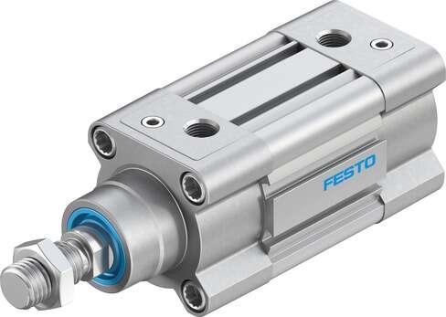 Festo 3659467 standards-based cylinder DSBC-50-20-D3-PPVA-N3 With adjustable cushioning at both ends. Stroke: 20 mm, Piston diameter: 50 mm, Piston rod thread: M16x1,5, Cushioning: PPV: Pneumatic cushioning adjustable at both ends, Assembly position: Any
