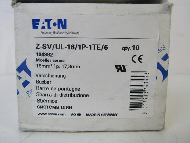 Z-SV/UL-16/1P-1TE/6 Part Image. Manufactured by Eaton.