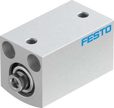 Festo 188117 short-stroke cylinder ADVC-16-25-I-P No facility for sensing, piston-rod end with female thread. Stroke: 25 mm, Piston diameter: 16 mm, Cushioning: P: Flexible cushioning rings/plates at both ends, Assembly position: Any, Mode of operation: double-acting