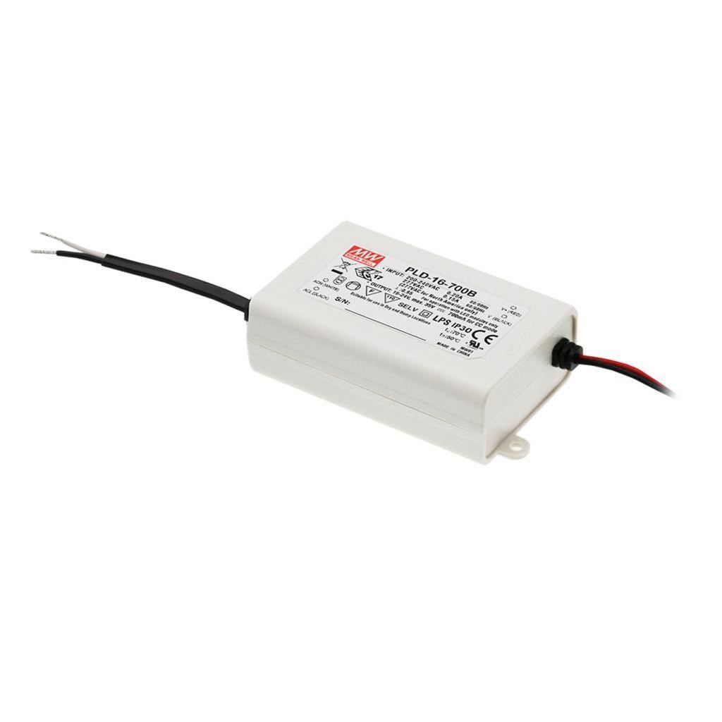 MEAN WELL PLD-16-1400B AC-DC Single output LED driver Constant Current (CC); Input 115 or 230Vac; Output 1.4A at 8-12Vdc