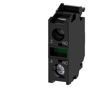 Siemens 3SU1400-1AA10-1BA0 Contact module with 1 contact element, 1 NO, screw terminal, for front plate mounting, Minimum order quantity 5 or a multiple of this