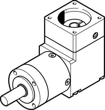 Festo 8085342 gear unit EMGA-40-A-G3-40P Gear unit flange size: 40 mm, Motor flange size: 40 mm, Torsional backlash: 0,35 deg, Type of gear unit: Right-angle gear unit, Gear unit ratio: 3:1
