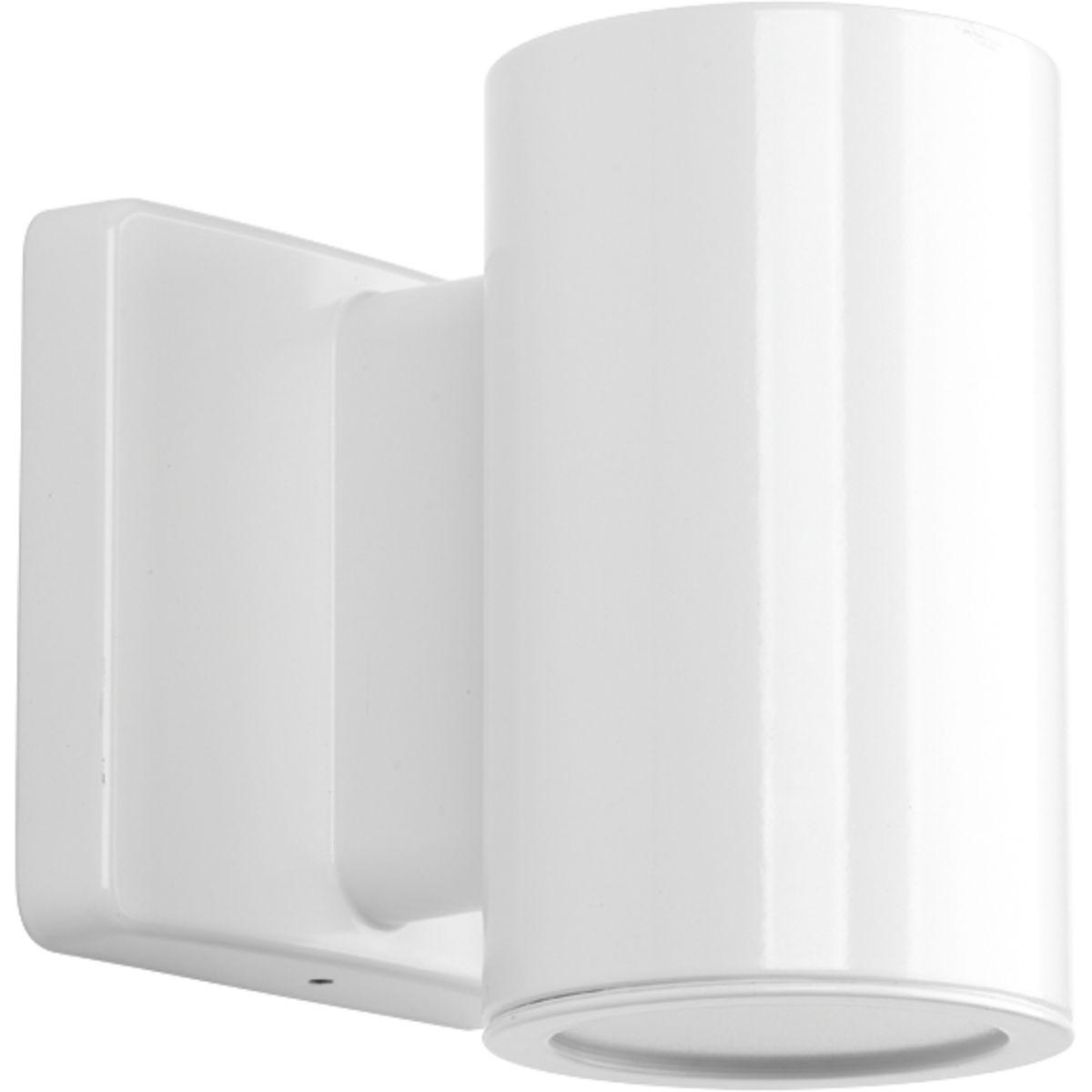 Hubbell P563000-030-30K Sleek, 3" LED cylindrical wall lantern with downlight in elegant White finish. Die-cast aluminum wall brackets and heavy-duty aluminum framing. Fade and chip-resistant. UL listed for wet locations. Can be used indoor or outdoor.  ; 3" LED wall mount downl