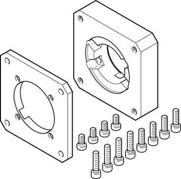 Festo 1190702 motor flange EAMF-A-80A-120G Assembly position: Any, Storage temperature: -25 - 60 °C, Relative air humidity: 0 - 95 %, Ambient temperature: -10 - 60 °C, Product weight: 1090 g