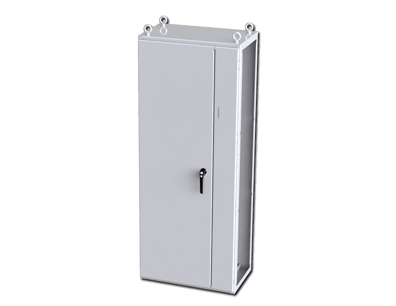 Saginaw Control SCE-SD200805LG 1DR IMS Disc. Enclosure, Height:78.74", Width:31.50", Depth:18.00", Powder coated RAL 7035 gray inside and out.