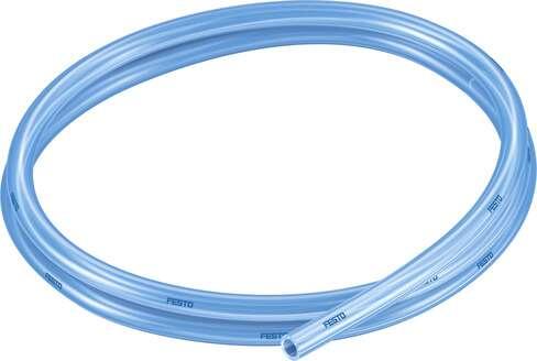 Festo 8048691 plastic tubing PUN-H-8X1,25-TBL Approved for use in food processing (hydrolysis resistant) Outside diameter: 8 mm, Bending radius relevant for flow rate: 37 mm, Inside diameter: 5,7 mm, Min. bending radius: 21 mm, Tubing characteristics: Suitable for ener