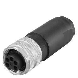 Siemens 6GK1905-0FB00 7/8" connection plug for ET 200, With axial cable feeder for assembly in the field, Socket insert 1 pack=5 units