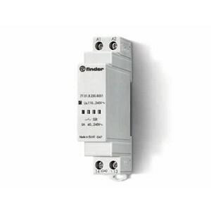 Finder 77.01.8.230.8051 Modular DIN rail mount Solid State / Static Relay (SSR) - Finder (77 series) - Input control voltage 230Vac (50Hz/60Hz) - 1 pole (1P) - 1NO / SPST-NO (Single Pole Single Throw - Normally Open) contacts - Rated current 5A (230Vac; AC-1) / 3A (230Vac; AC-15
