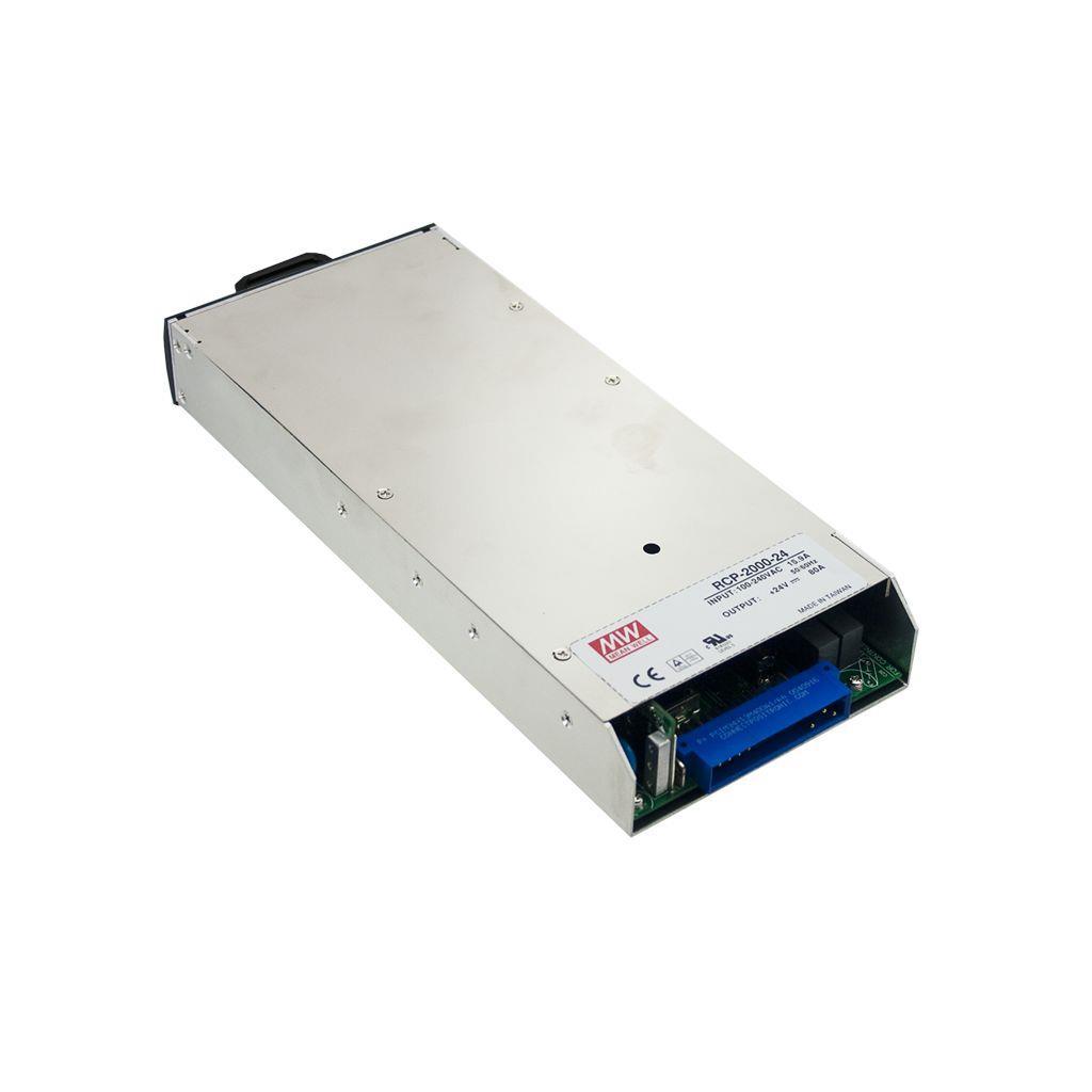 MEAN WELL RCP-2000-48 AC-DC 19 inch rack power supply with PFC; Output 48VDC at 42A; 1U profile; Current sharing up to 6KW; Hot-swap; PMBus protocol; 5VDC Vsb