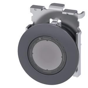 Siemens 3SU1061-0JB70-0AA0 Illuminated pushbutton, 30 mm, round, metal, matte, clear, front ring for flush installation, momentary contact type