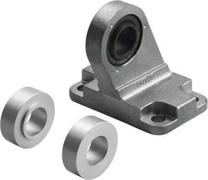 Festo 5563 clevis foot LSN-50 With spherical bearing. Size: 50, Corrosion resistance classification CRC: 2 - Moderate corrosion stress, Ambient temperature: -40 - 120 °C, Product weight: 366 g, Materials note: (* Free of copper and PTFE, * Conforms to RoHS)
