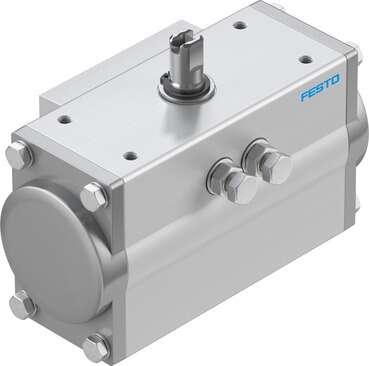 Festo 8047613 semi-rotary drive DFPD-10-RP-90-RD-F03 double-acting, rack and pinion engineering design, connection pattern to NAMUR VDI/VDE 3845 for mounting solenoid valves, position sensors and positioners, standard connection to process valve fitting ISO 5211. Size 