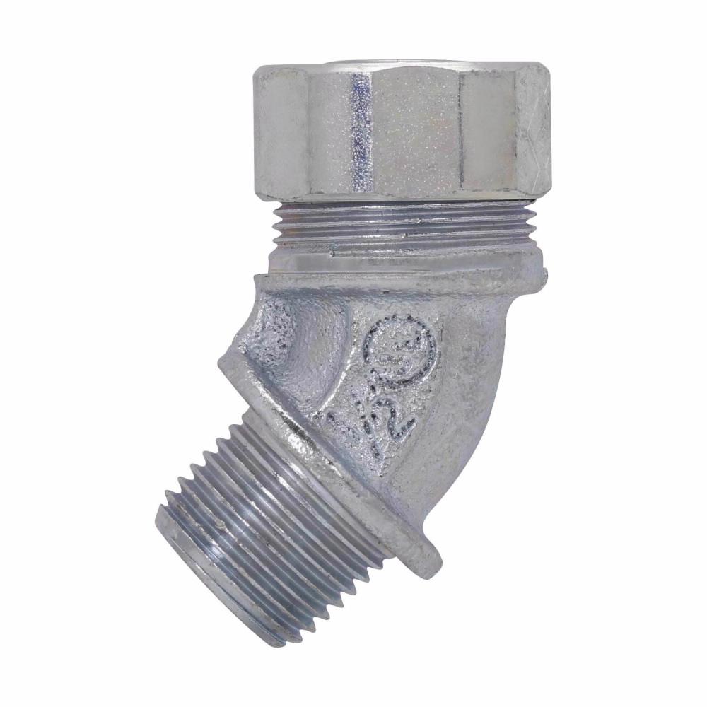 Eaton Corp CG7545 350 Eaton Crouse-Hinds series CG color-coded cord grip, Cable range min/max: 0.25-0.35", White, 45° angle, Steel, 3/4"