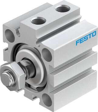 Festo 188220 short-stroke cylinder ADVC-32-10-A-P No facility for sensing, piston-rod end with male thread. Stroke: 10 mm, Piston diameter: 32 mm, Based on the standard: (* ISO 6431, * Hole pattern, * VDMA 24562), Cushioning: P: Flexible cushioning rings/plates at bot