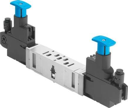 Festo 543537 regulator plate VABF-S3-1-R4C2-C-6 For valve terminal VDMA-01/02, standard port pattern to 15407-1, up to 6 bar. Width: 26 mm, Based on the standard: ISO 15407-1, Assembly position: Any, Pneumatic vertical stacking: Pressure regulator for 2 and 4, Control
