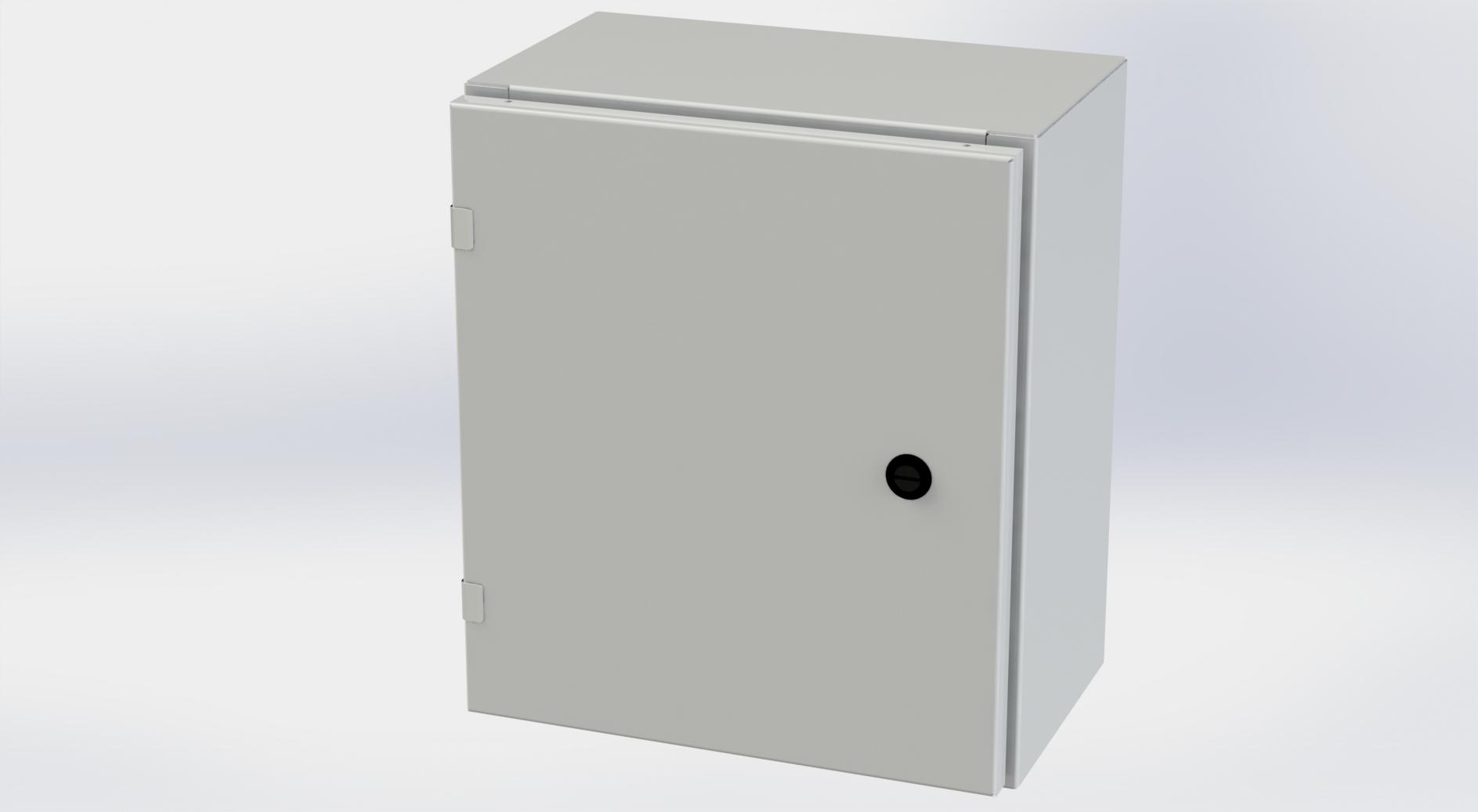 Saginaw Control SCE-16EL1408LPLG EL Enclosure, Height:16.00", Width:14.00", Depth:8.00", RAL 7035 gray powder coating inside and out. Optional sub-panels are powder coated white.