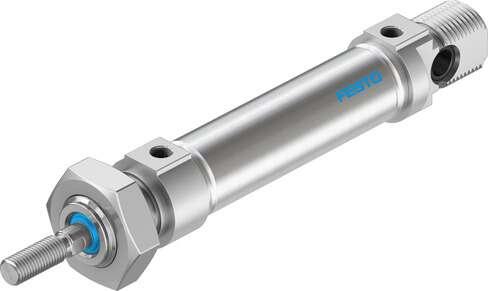 Festo 19199 standards-based cylinder DSNU-16-25-P-A Based on DIN ISO 6432, for proximity sensing. Various mounting options, with or without additional mounting components. With elastic cushioning rings in the end positions. Stroke: 25 mm, Piston diameter: 16 mm, Pist