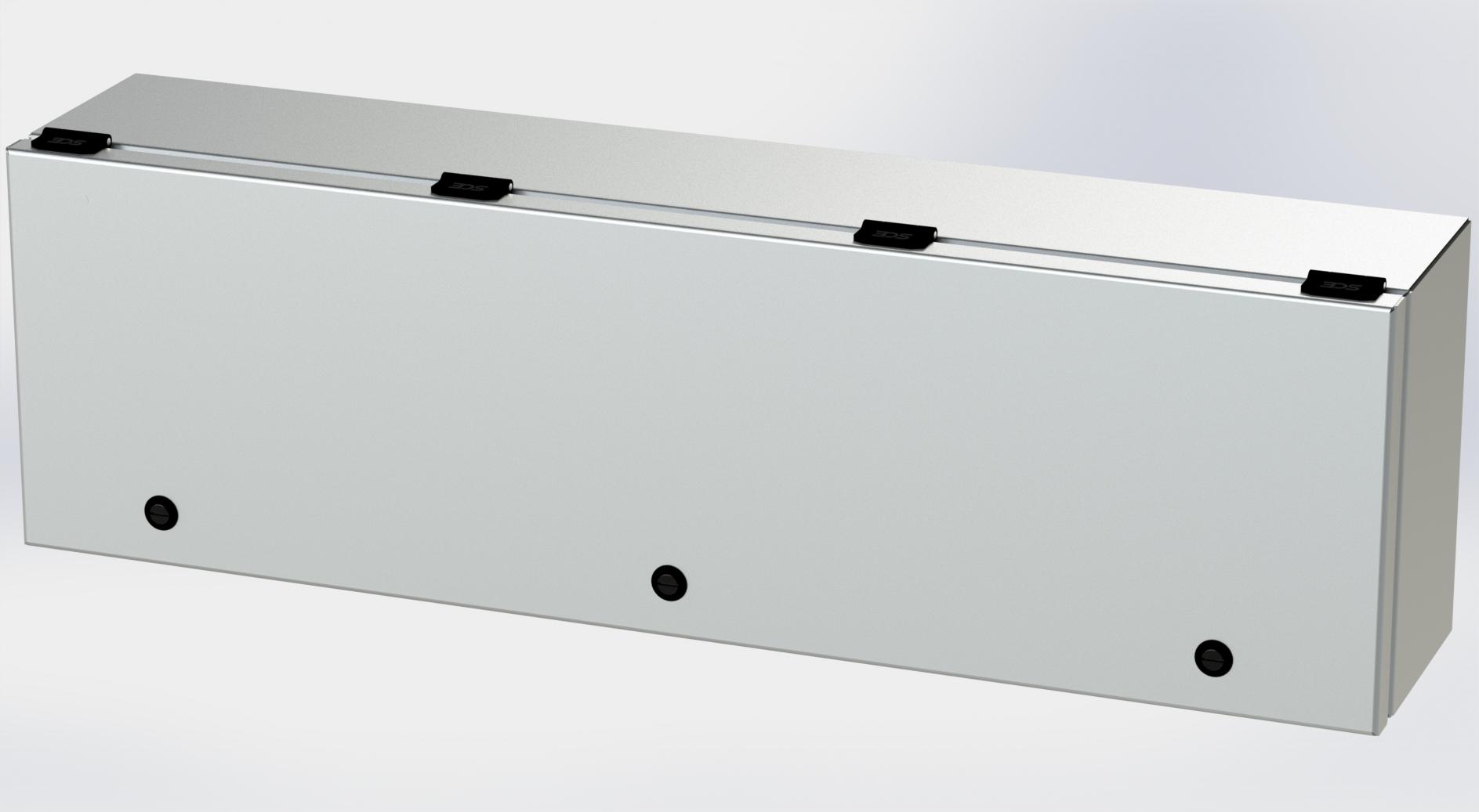 Saginaw Control SCE-L9306ELJSS S.S. ELJ Trough Enclosure, Height:9.00", Width:30.00", Depth:6.00", #4 brushed finish on all exterior surfaces. Optional sub-panels are powder coated white.