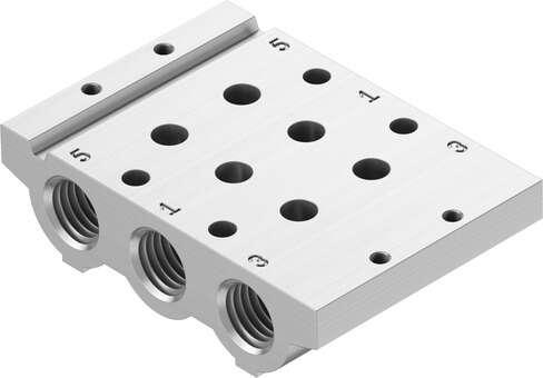 Festo 566618 manifold rail VABM-L1-14S-G14-2 Grid dimension: 16 mm, Max. number of valve positions: 16, Operating pressure: -0,9 - 10 bar, Authorisation: (* RCM Mark, * c CSA us (OL), * c UL us - Recognized (OL)), Corrosion resistance classification CRC: 2 - Moderate 