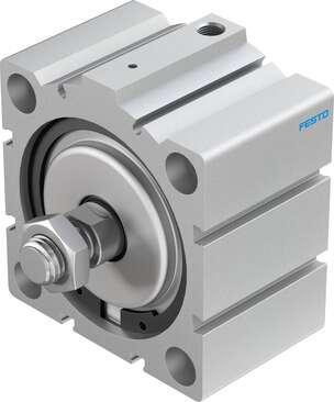 Festo 188304 short-stroke cylinder AEVC-80-10-A-P-A For proximity sensing, piston-rod end with male thread. Stroke: 10 mm, Piston diameter: 80 mm, Spring return force, retracted: 85 N, Based on the standard: (* ISO 6431, * Hole pattern, * VDMA 24562), Cushioning: P: F
