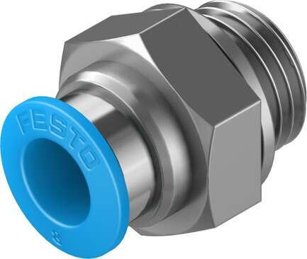 Festo 186099 push-in fitting QS-G1/4-8 male thread with external hexagon. Size: Standard, Nominal size: 7 mm, Type of seal on screw-in stud: Sealing ring, Assembly position: Any, Container size: 10