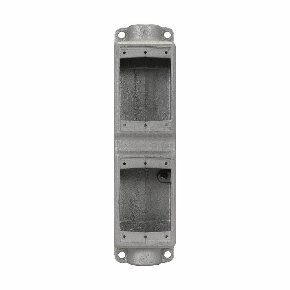 Eaton Corp FSC27 Eaton Crouse-Hinds series Condulet FS device box, Shallow, Feraloy iron alloy, Two-gang, tandem, C shape, 3/4"