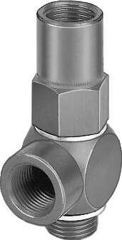 Festo 34879 Piloted check valve HGL-3/8-NPT With sealing ring OL. Valve function: piloted non-return function, Pneumatic connection, port  1: 3/8 NPT, Pneumatic connection, port  2: 3/8 NPT, Mounting type: Threaded, Standard nominal flow rate: 0 - 900 l/min