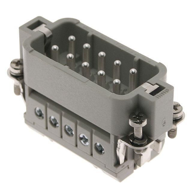 Mencom CDAM-10X Standard, CDA series, Male Rectangular Insert, size 49.16, 10 pin, 16 amp, Screw, w/o pressure plate