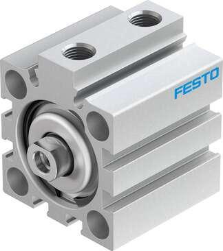 Festo 188211 short-stroke cylinder ADVC-32-15-I-P No facility for sensing, piston-rod end with female thread. Stroke: 15 mm, Piston diameter: 32 mm, Based on the standard: (* ISO 6431, * Hole pattern, * VDMA 24562), Cushioning: P: Flexible cushioning rings/plates at b