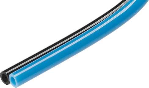 Festo 159677 DUO tubing PUN-10X1,5-DUO-BS Standard O.D tubing, for QS plug connectors, CN and CK polyurethane fittings (not approved for use in the food industry). Outside diameter: 10 mm, Bending radius relevant for flow rate: 54 mm, Inside diameter: 7 mm, Min. bendi