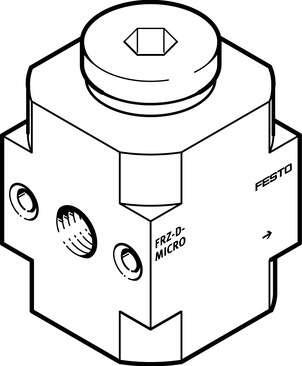 Festo 162786 distributor block FRZ-D-MINI Without threaded connection plates with FRB threaded pin. Assembly position: Any, Corrosion resistance classification CRC: 2 - Moderate corrosion stress