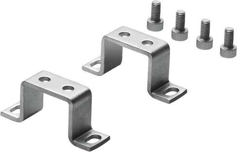 Festo 159638 mounting bracket HFOE-D-MINI for LR, LFR, FRC series D service units. Corrosion resistance classification CRC: 2 - Moderate corrosion stress, Materials note: Free of copper and PTFE