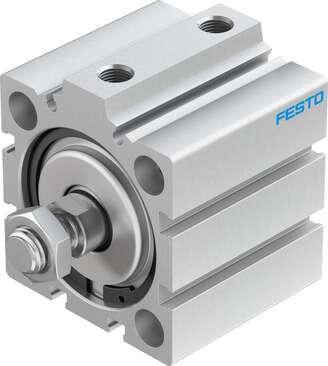 Festo 188269 short-stroke cylinder ADVC-50-15-A-P-A For proximity sensing, piston-rod end with male thread. Stroke: 15 mm, Piston diameter: 50 mm, Based on the standard: (* ISO 6431, * Hole pattern, * VDMA 24562), Cushioning: P: Flexible cushioning rings/plates at bot