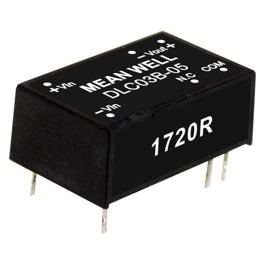 MEAN WELL DLC03A-12 DC-DC Converter PCB mount; Input 9-18Vdc; Dual Output +-12Vdc at +-0.125A; DIP Through hole  package