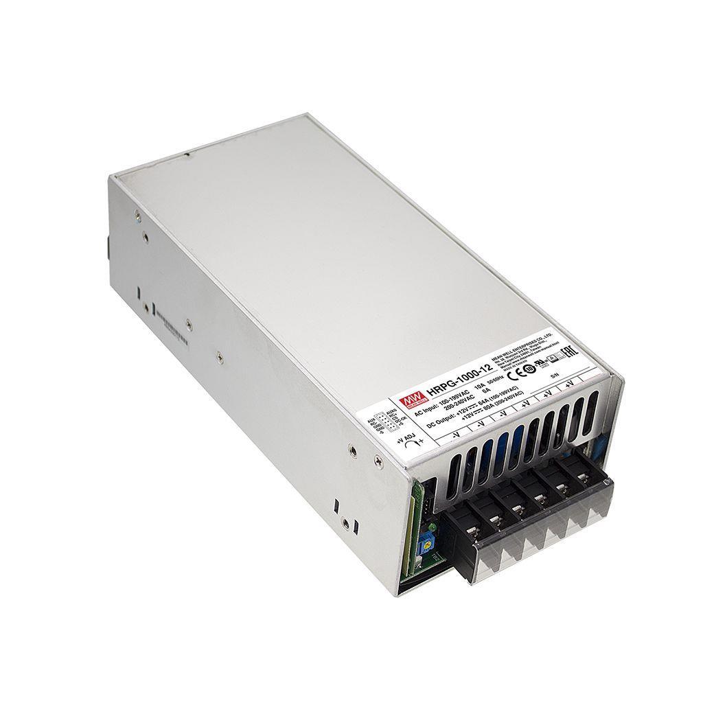 MEAN WELL HRPG-1000-24 AC-DC Single output Enclosed power supply with PFC; Output 24Vdc at 42A; 5Vdc at 0.3A auxiliary output; remote ON/OFF; remote sense; DC OK signal